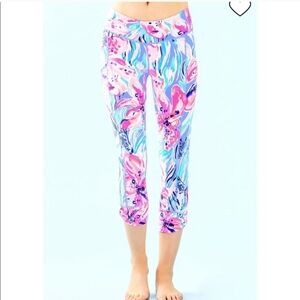 Lilly Pulitzer FARA Weekender Leggings Bennet Blue Hypes and Stripes SIZE XL